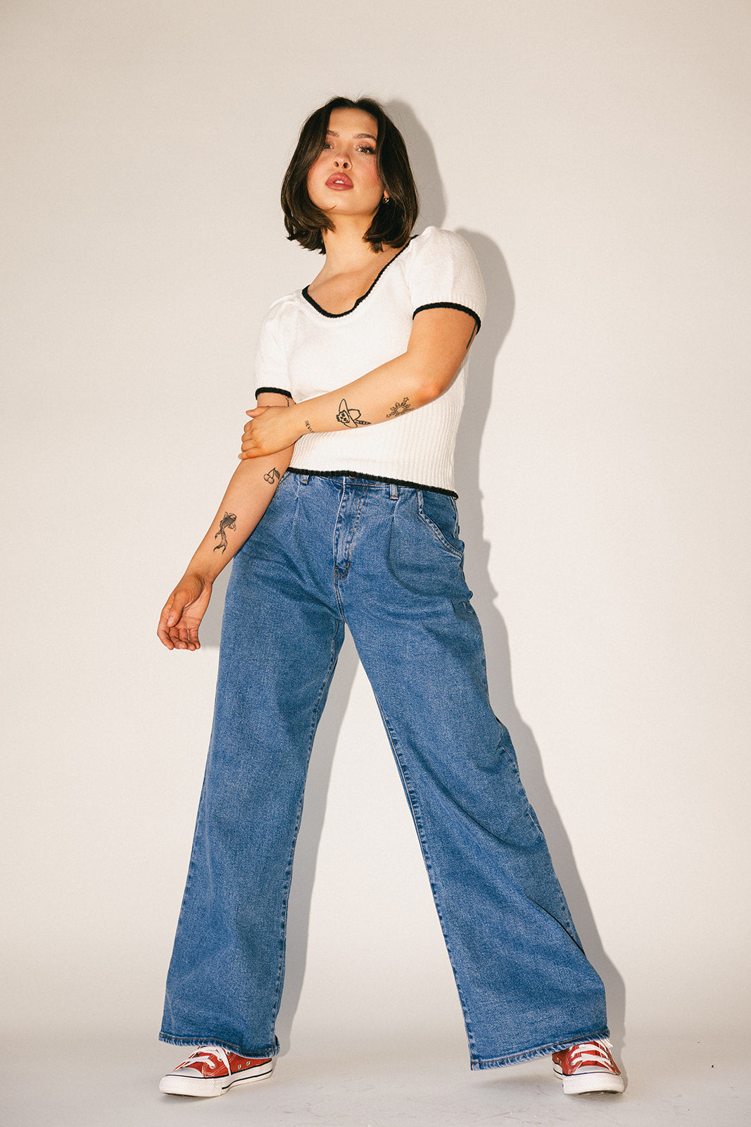 Corbin plisserad denim