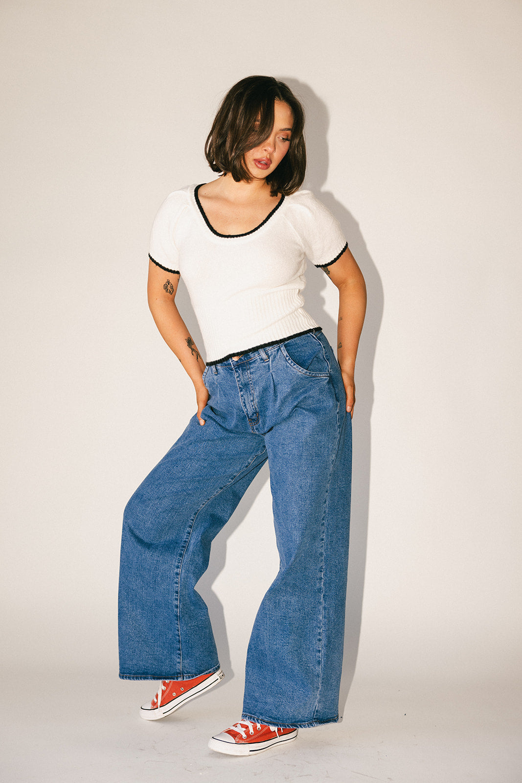 Corbin plisserad denim
