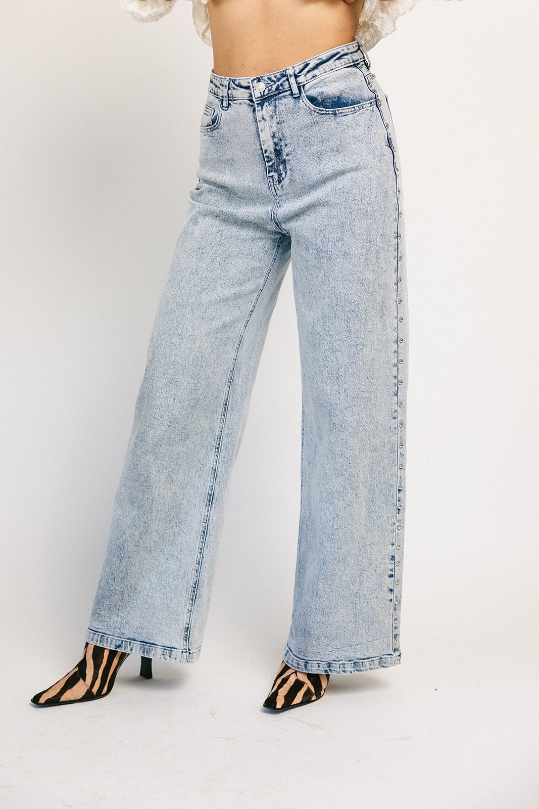 stjärnprydd denim med vida ben