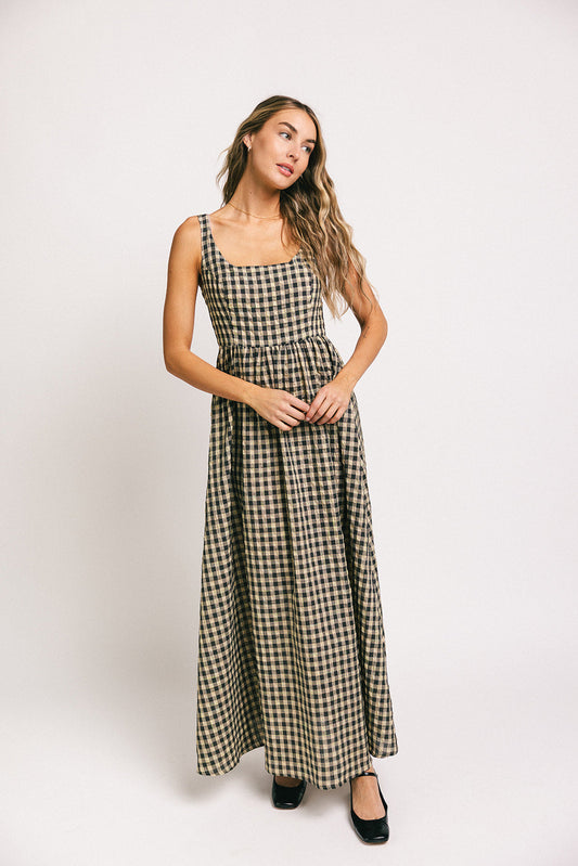 Frida gingham maxiklänning *påfylld*