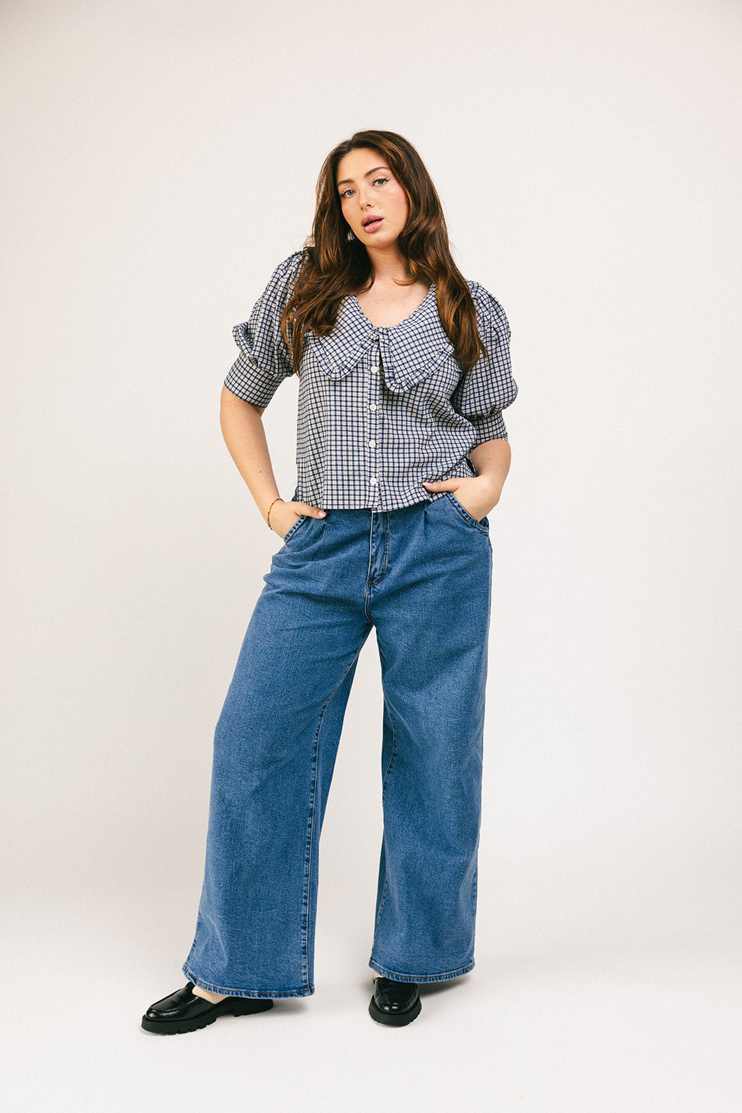 Corbin plisserad denim