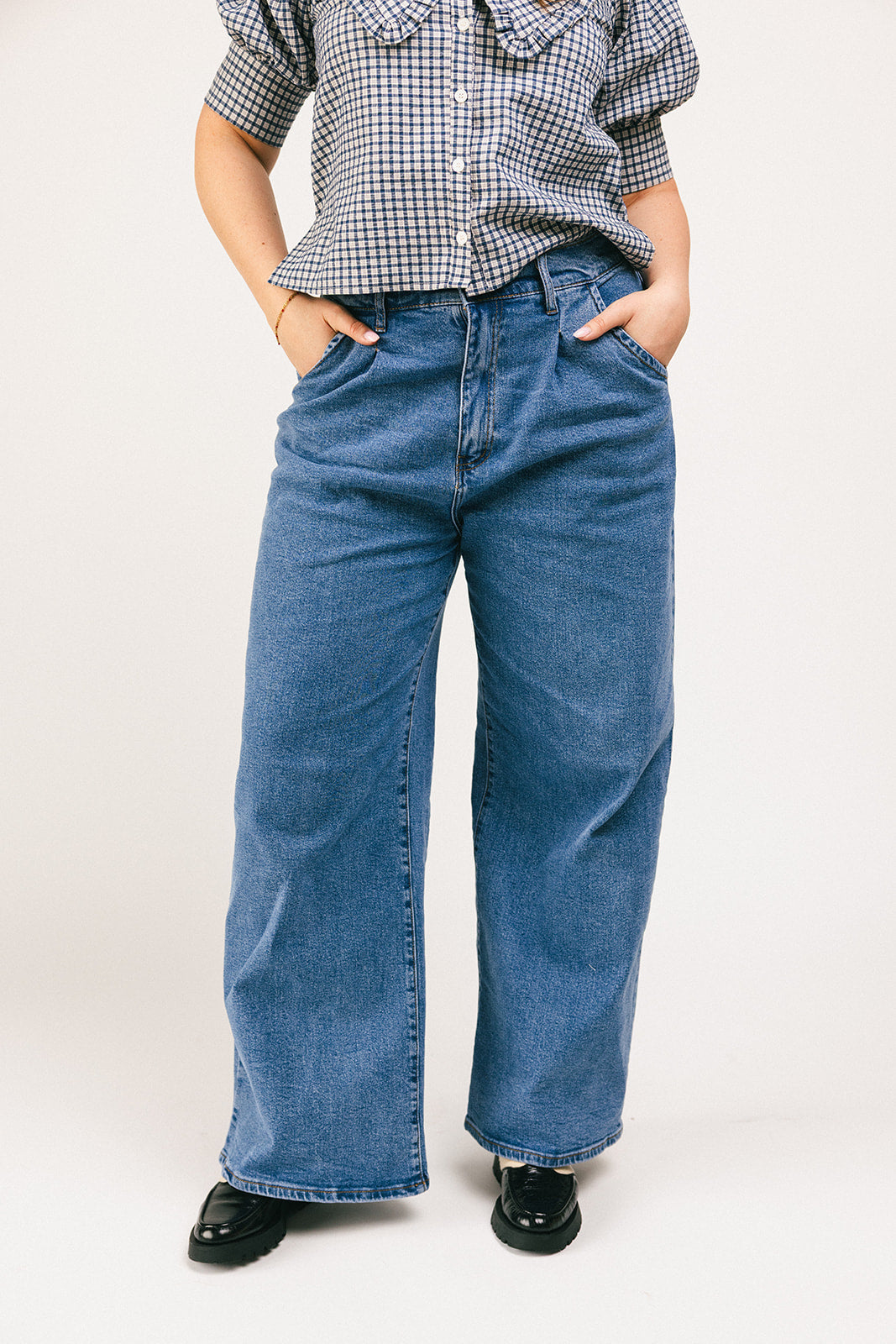 Corbin plisserad denim