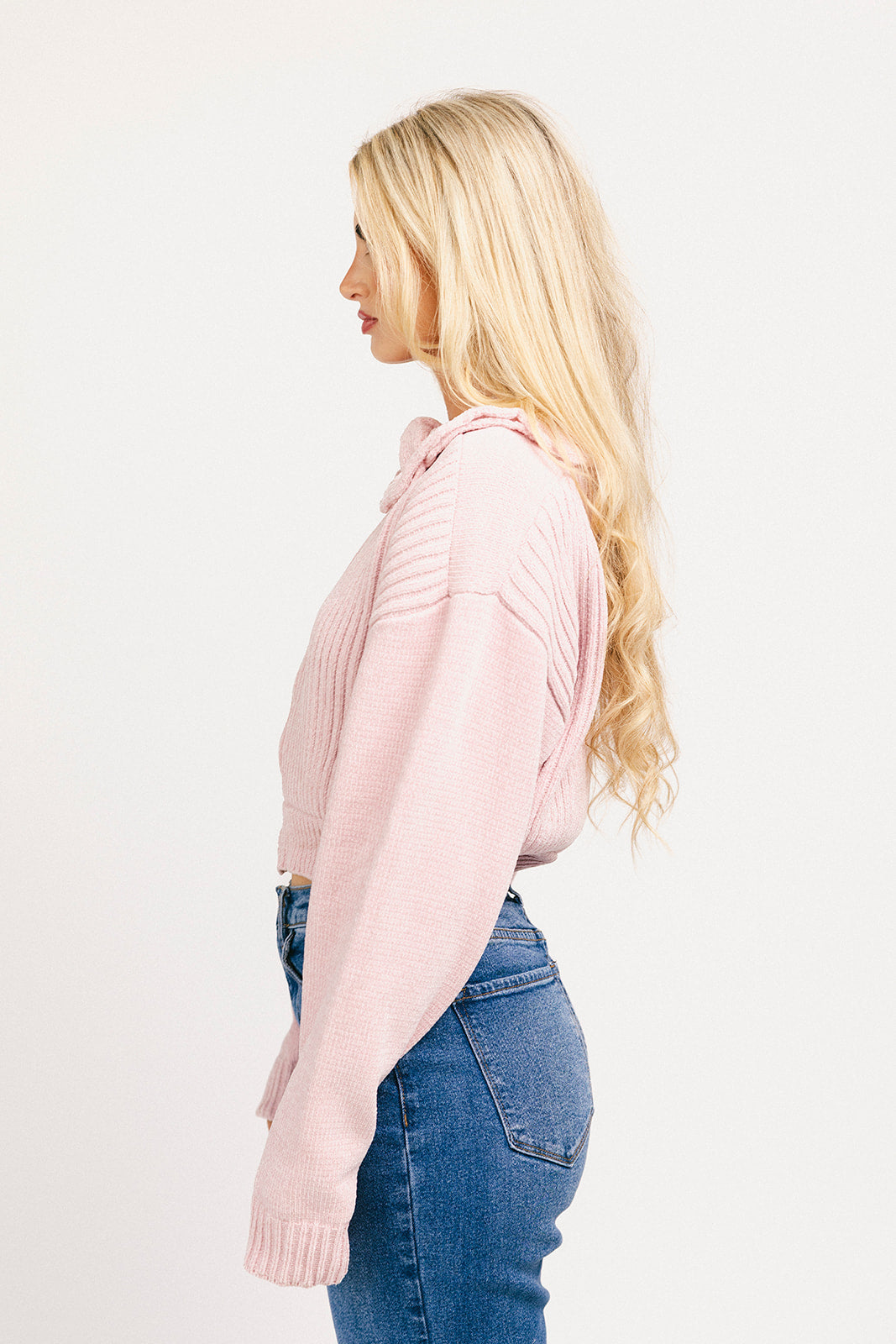 remi tröja med dragkedja // rosa