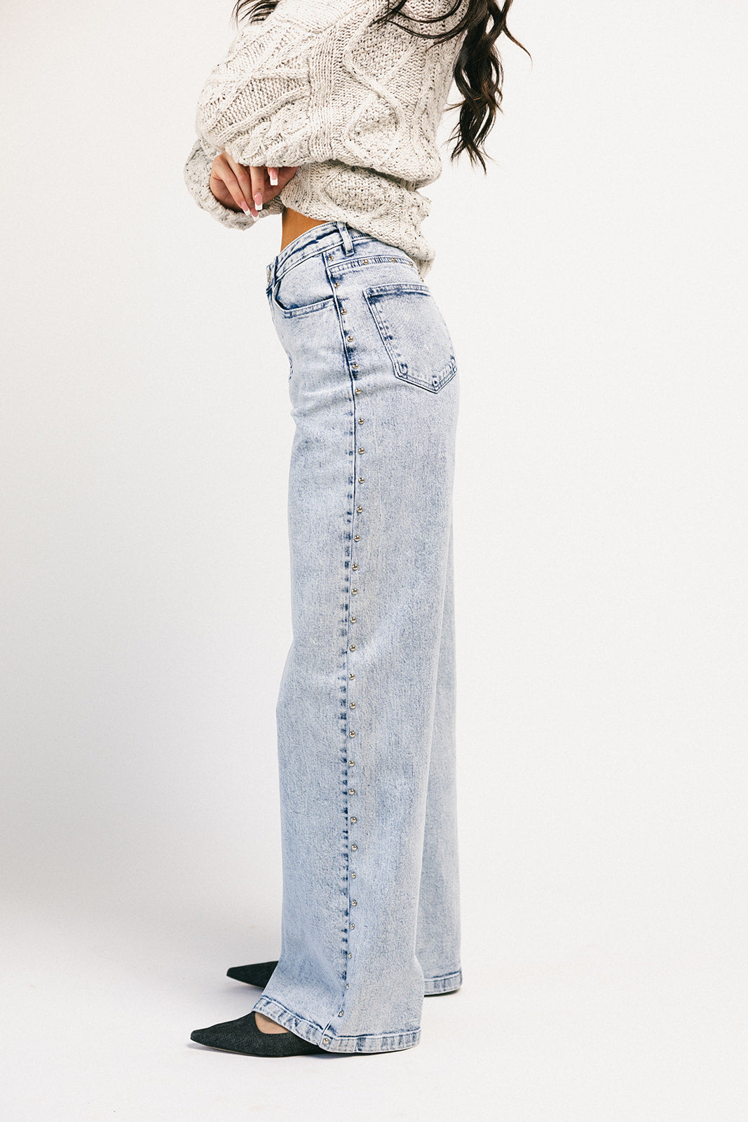 stjärnprydd denim med vida ben