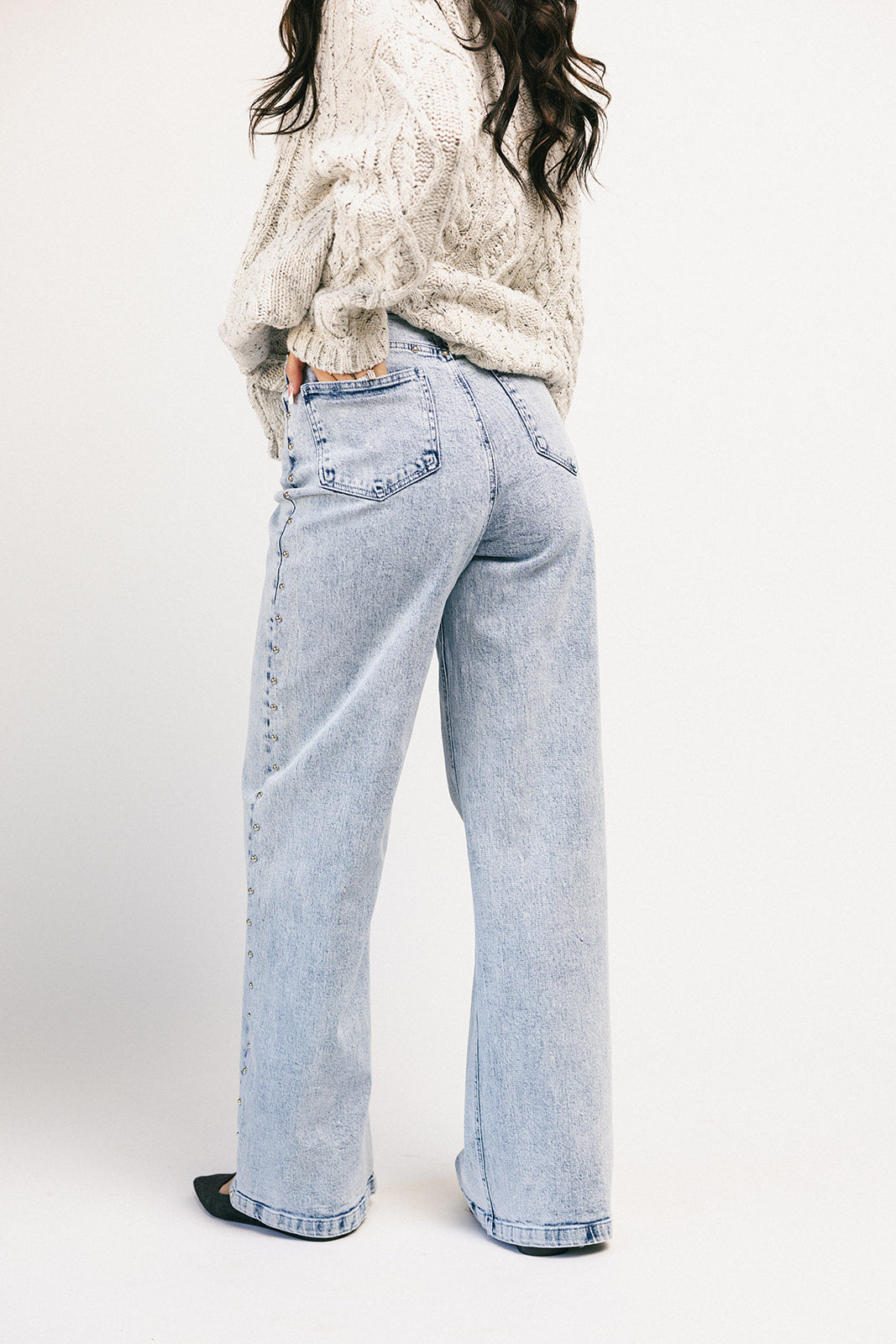 stjärnprydd denim med vida ben