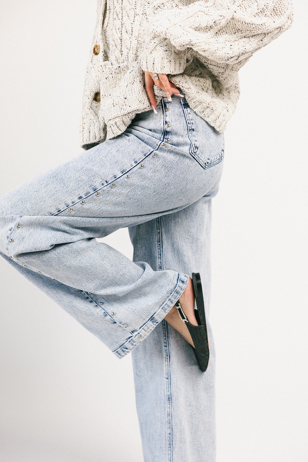 stjärnprydd denim med vida ben