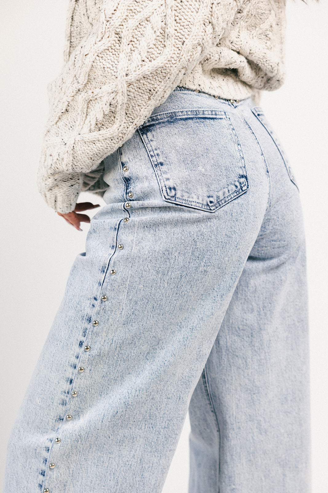 stjärnprydd denim med vida ben
