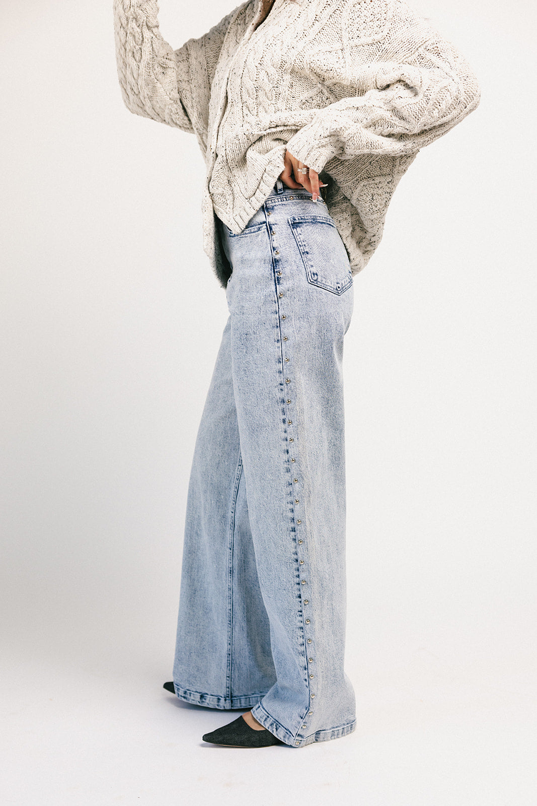 stjärnprydd denim med vida ben