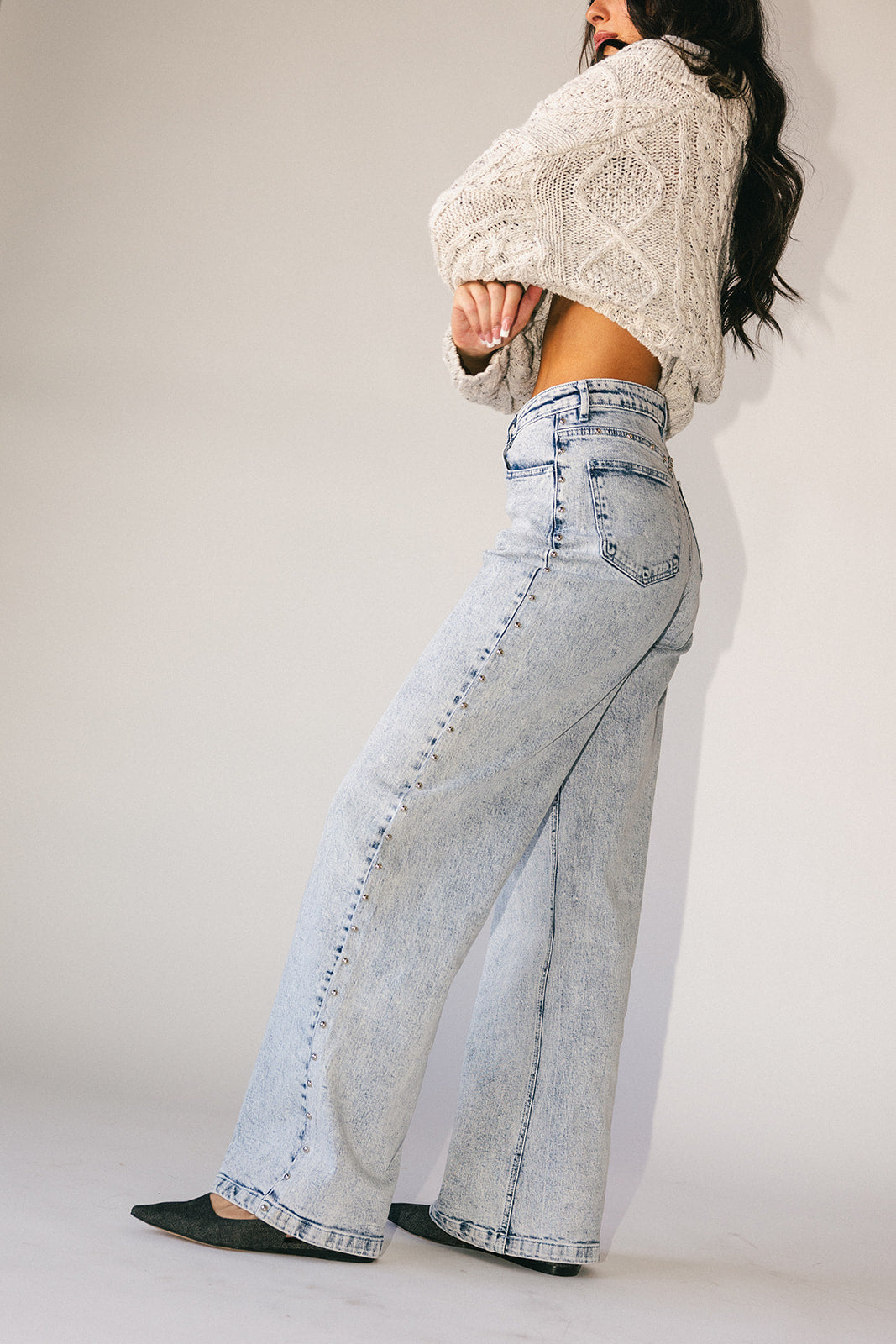 stjärnprydd denim med vida ben