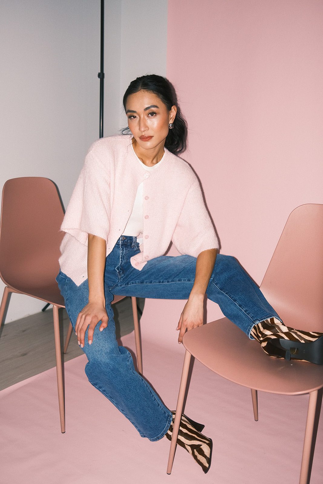 Sabrina stickad kofta // rosa *exklusivt från Zoco*