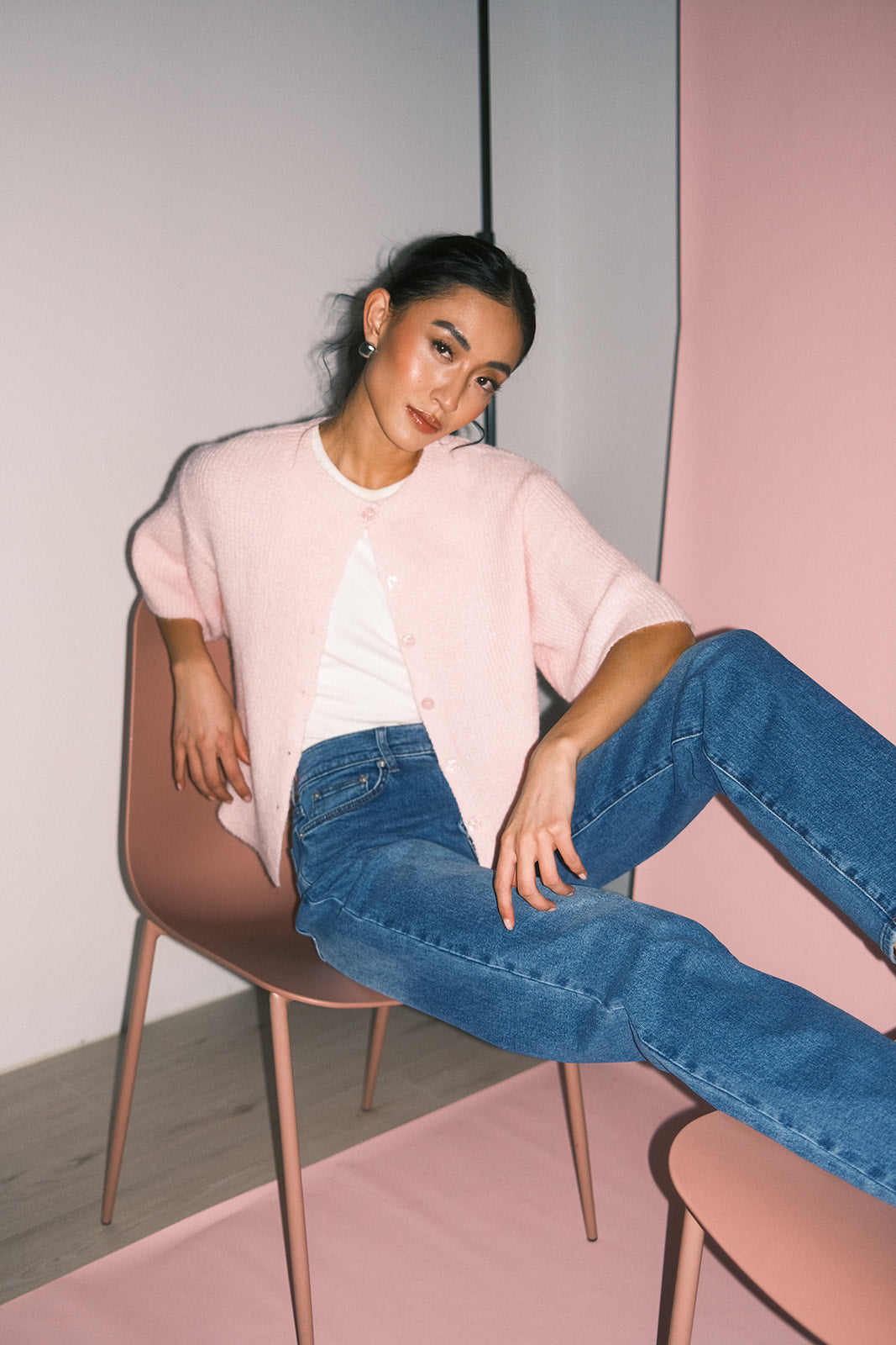 Sabrina stickad kofta // rosa *exklusivt från Zoco*