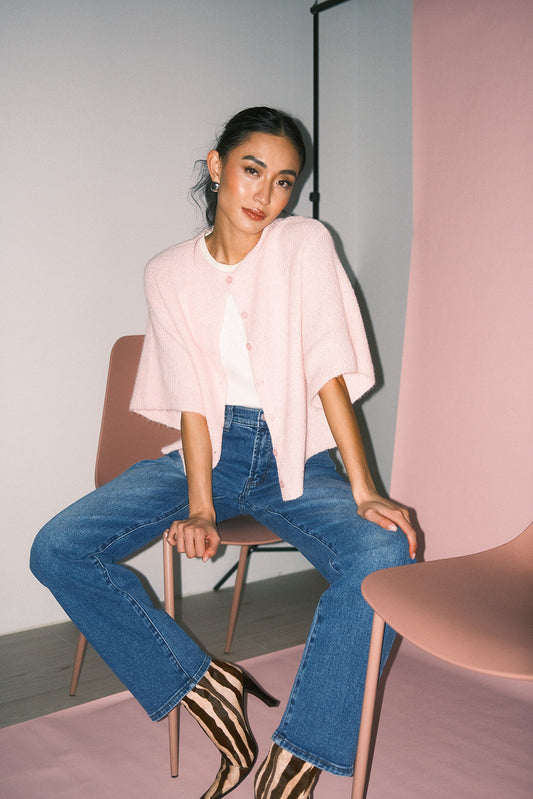 Sabrina stickad kofta // rosa *exklusivt från Zoco*