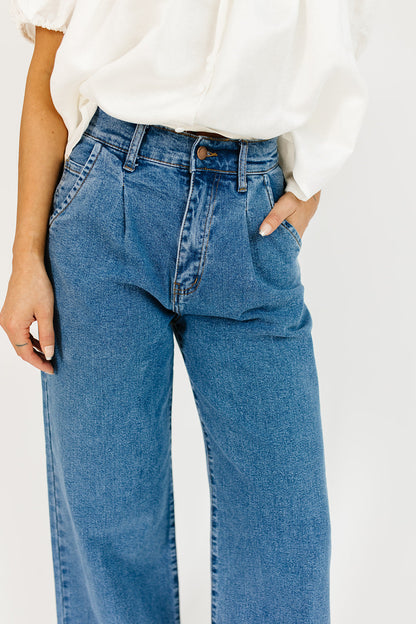 Corbin plisserad denim