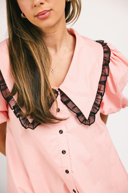 klänning med vallmokrage // rosa *exklusivt från Zoco*