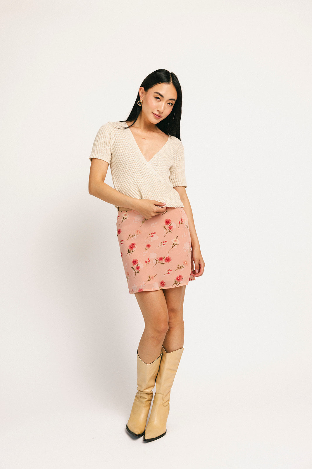 briar minikjol // rosa blommig