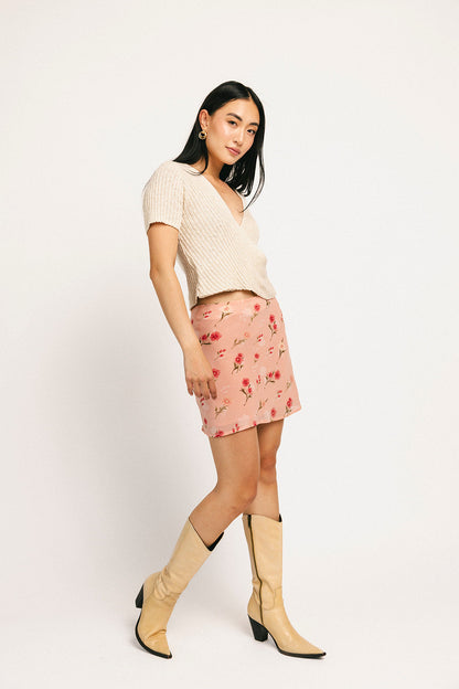 briar minikjol // rosa blommig