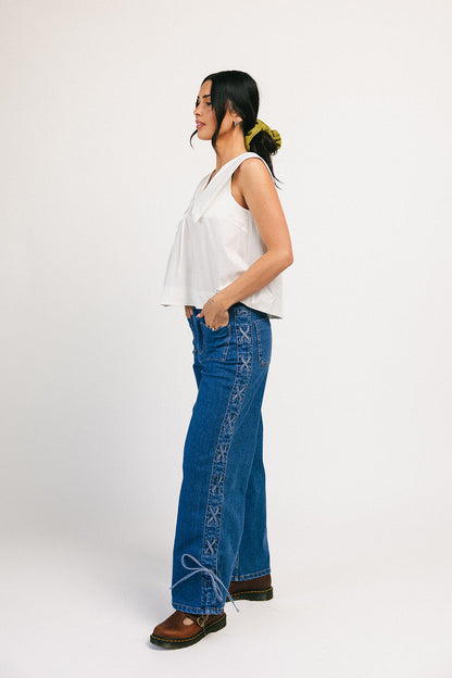 Theresa slips denim