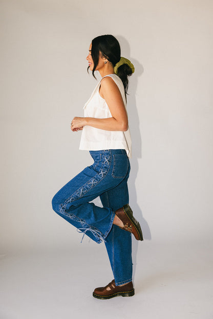 Theresa slips denim
