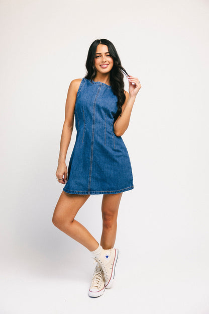 Cora denim miniklänning *påfylld*