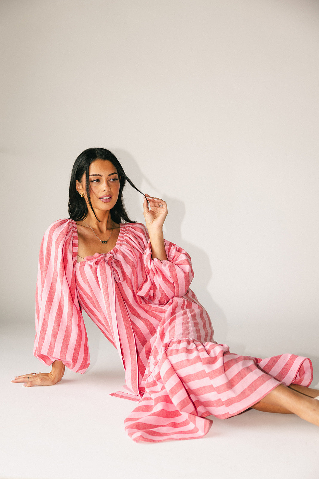 capri maxiklänning // rosa + röd *exklusivt från Zoco*