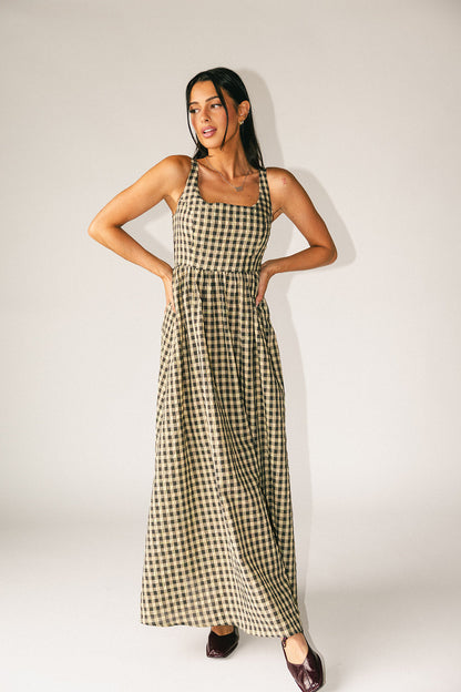 Frida gingham maxiklänning *påfylld*