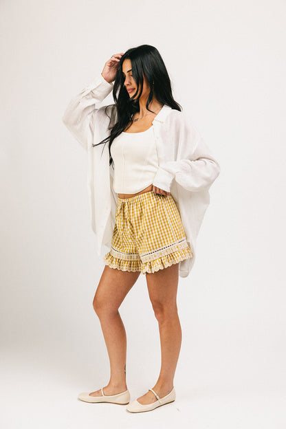 Söta små shorts // karamellfärgade gingham *exklusivt från Zoco*