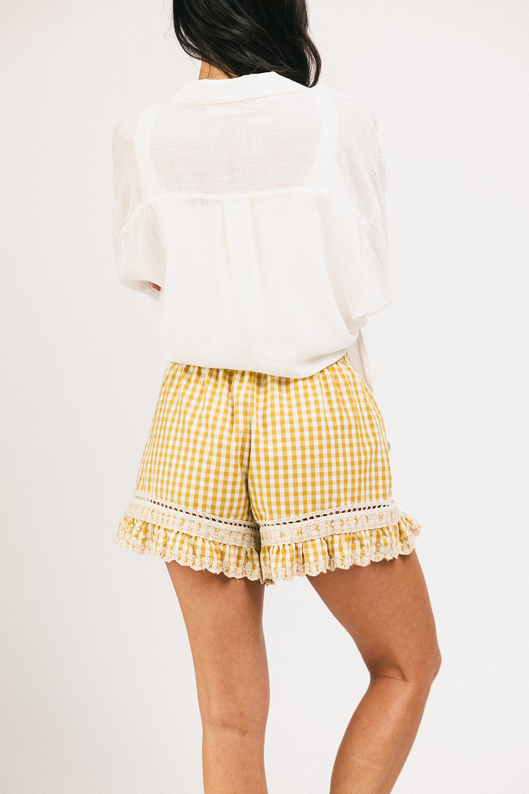 Söta små shorts // karamellfärgade gingham *exklusivt från Zoco*