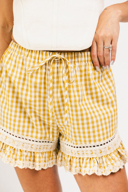 Söta små shorts // karamellfärgade gingham *exklusivt från Zoco*