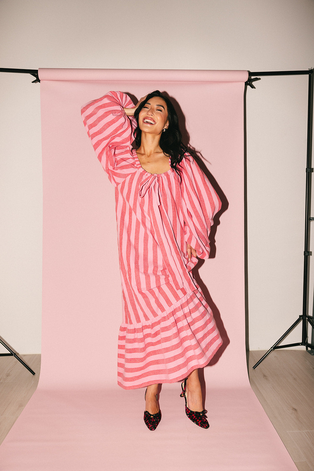 capri maxiklänning // rosa + röd *exklusivt från Zoco*