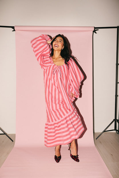 capri maxiklänning // rosa + röd *exklusivt från Zoco*