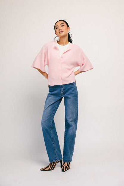 Sabrina stickad kofta // rosa *exklusivt från Zoco*