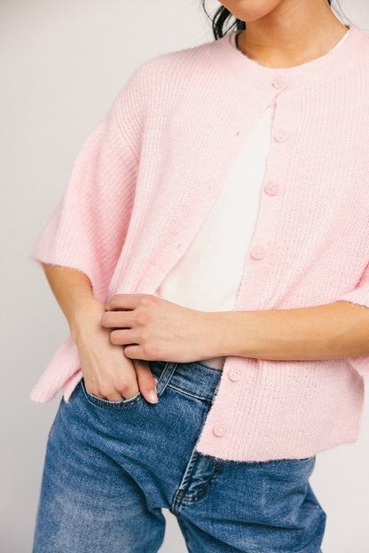 Sabrina stickad kofta // rosa *exklusivt från Zoco*