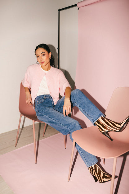Sabrina stickad kofta // rosa *exklusivt från Zoco*
