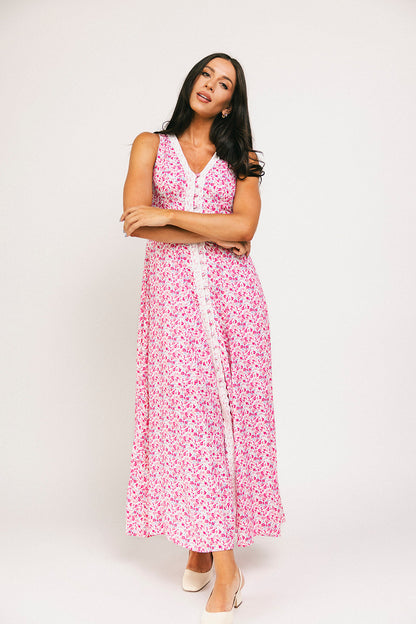 honungsblommig klänning // rosa *exklusivt från Zoco*