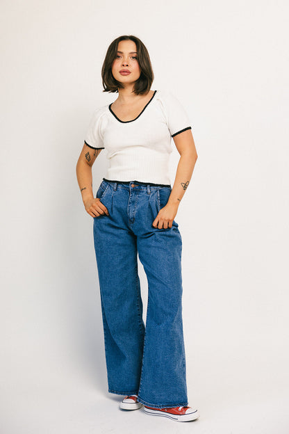 Corbin plisserad denim