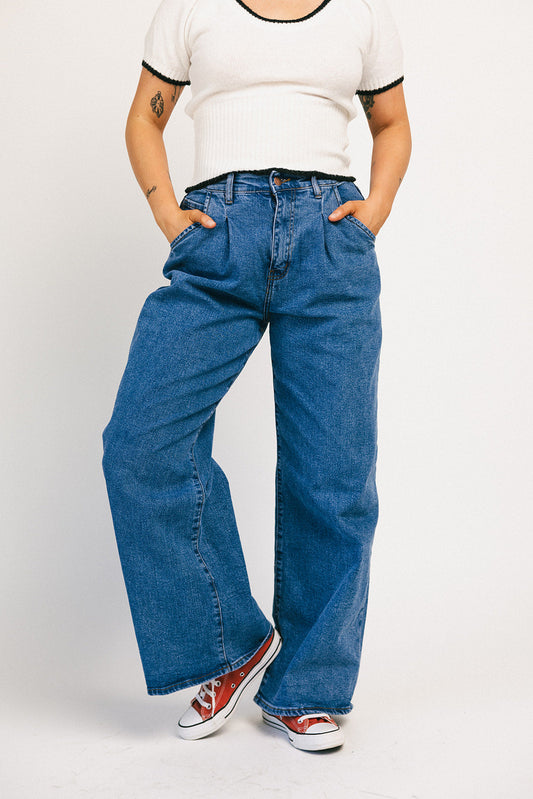 Corbin plisserad denim