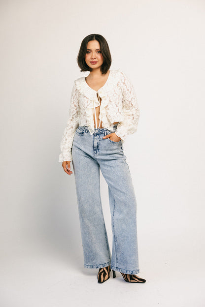 stjärnprydd denim med vida ben