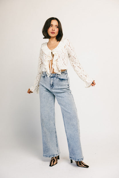stjärnprydd denim med vida ben