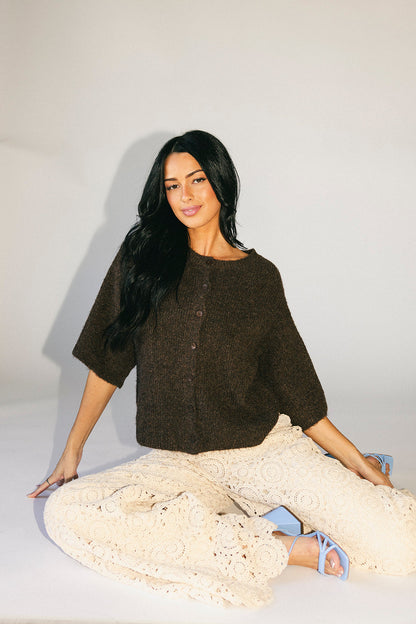 Sabrina stickad kofta // choklad *exklusivt från Zoco*