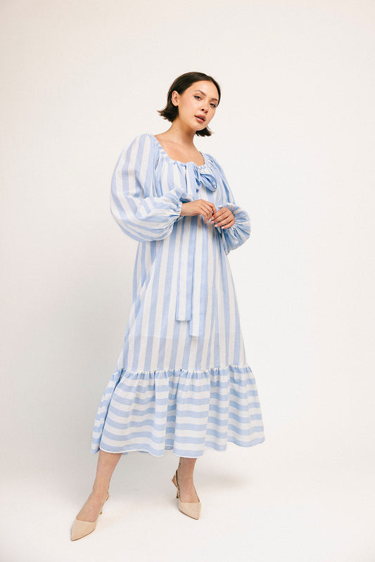 capri maxi dress // blue stripes *zoco exclusive*