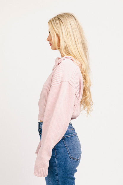remi tröja med dragkedja // rosa