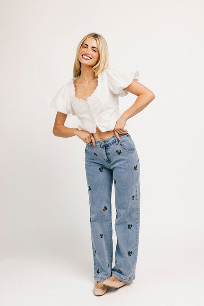 Wyatt broderad denim