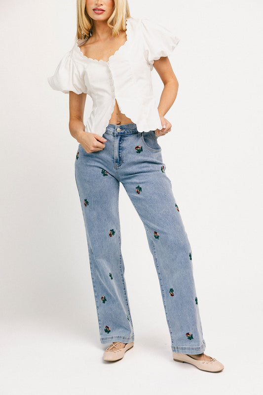 Wyatt broderad denim