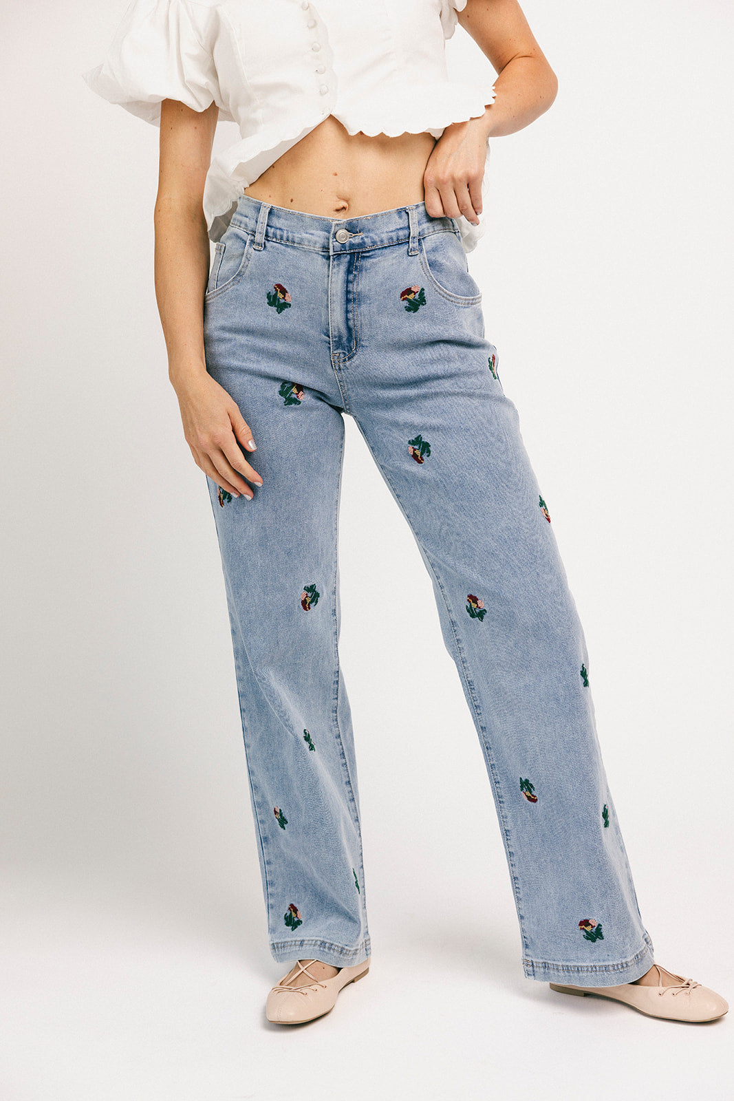 Wyatt broderad denim