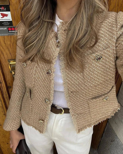 Katja - Elegant jacket with gold buttons and a tailored fit